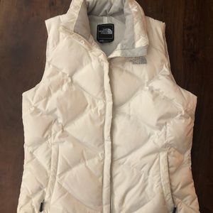 The North Face white puffer vest